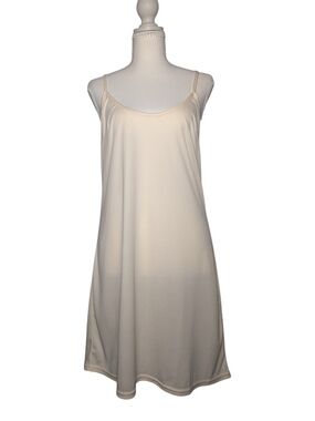Boston Proper Soft Ivory Slip Chemise with Spaghetti Straps